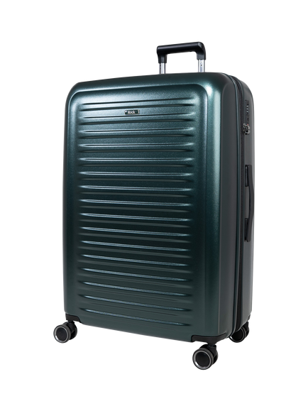 Rock Legacy Large 76cm Expandable 8-Wheel Suitcase, 112/126L, Forest Green