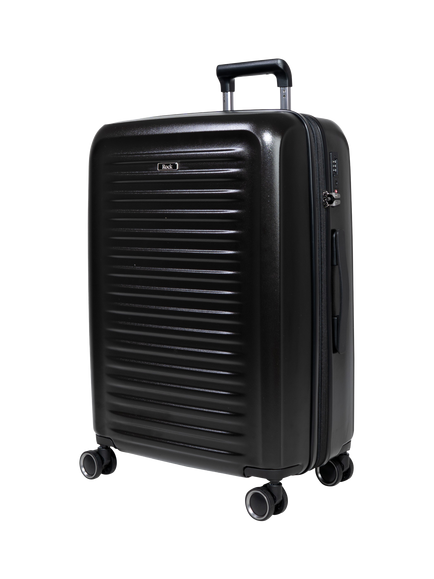 Rock Legacy Medium 67cm Expandable 8-Wheel Suitcase, 69/79L, Black, Black