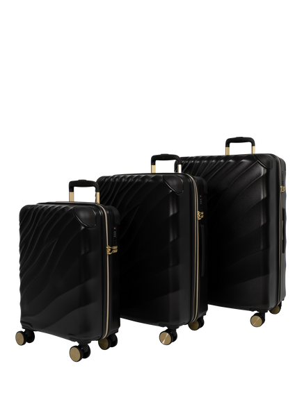 Rock Sahara 3-Piece 8-Wheel Suitcase Set, Black