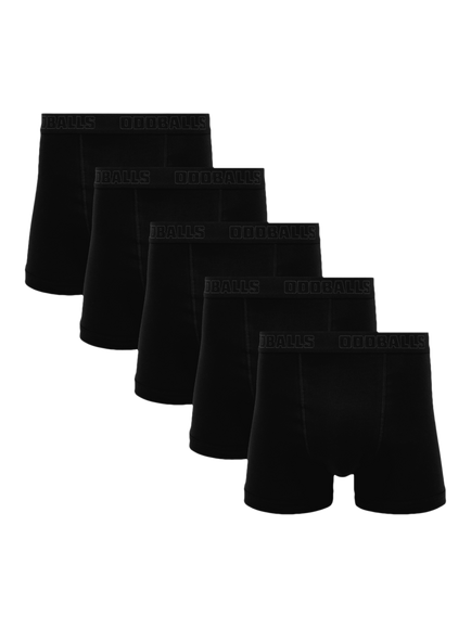 OddBalls Stretch Cotton Core Boxers, Pack of 5, Black