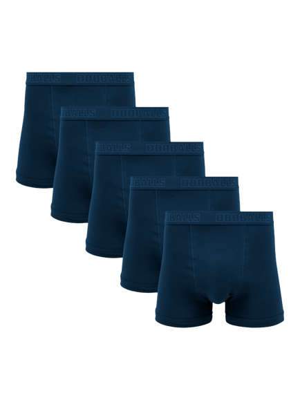 OddBalls Stretch Cotton Core Boxers, Pack of 5, Blue