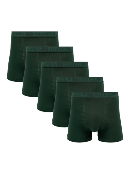 OddBalls Stretch Cotton Core Boxers, Pack of 5, Green