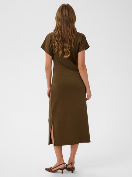 Saint Tropez Theosz Knot-Detail Draped Midi Dress containing LENZING™ ECOVERO™ Viscose - view 2, Dark Earth
