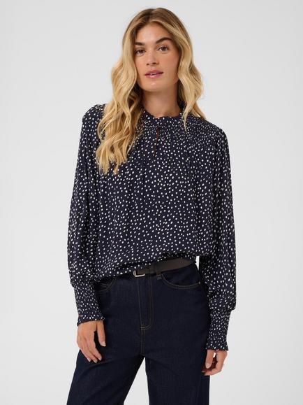 Saint Tropez Malikasz Spot Print Blouse containing LENZING™ ECOVERO™ Viscose, Nightsky Ice/Blue, Nightsky Ice/Blue