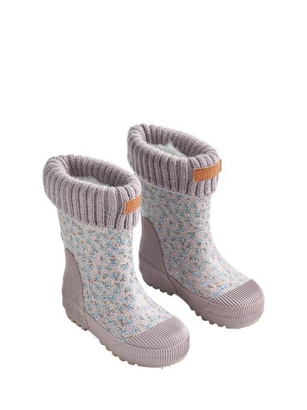 WHEAT Kids' Rubber Snow Boots, Lilac/Blue - view 2, Lilac/Blue
