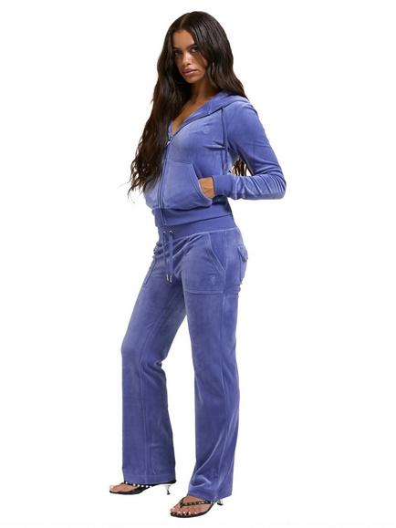 Juicy Couture Straight Leg Tracksuit Bottoms, Grey/Blue - view 2, Grey/Blue