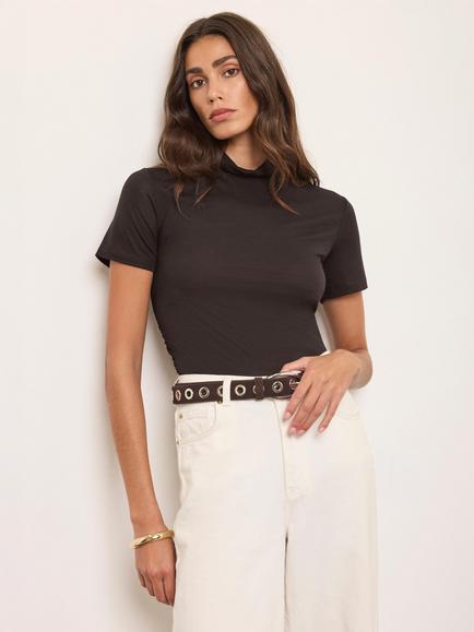 Mint Velvet Ruched Modal Jersey Top, Brown, Brown