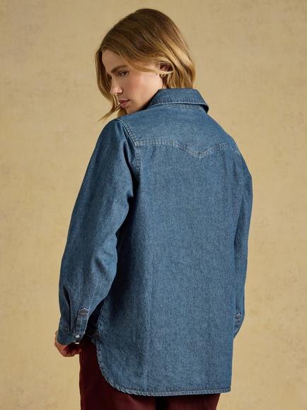Joules Denim Shirt, Blue - view 2, Blue