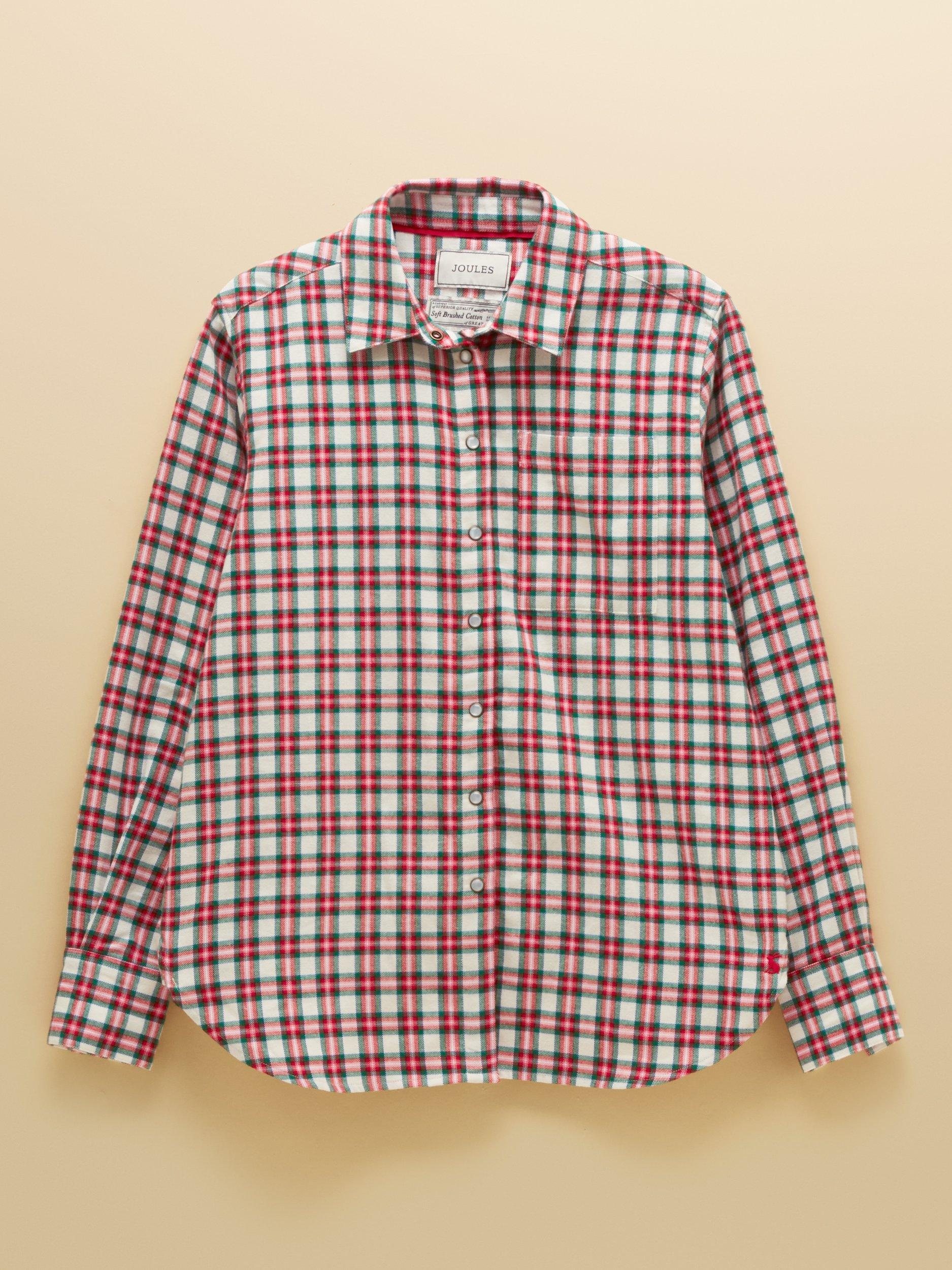 Joules Brushed Cotton Check Shirt, Red, 12
