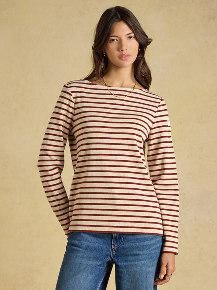 Joules Harbour Stripe Breton Top, Oatmeal, Oatmeal