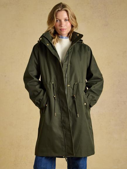 Joules Waterproof Hooded Raincoat, Khaki Green, Khaki Green