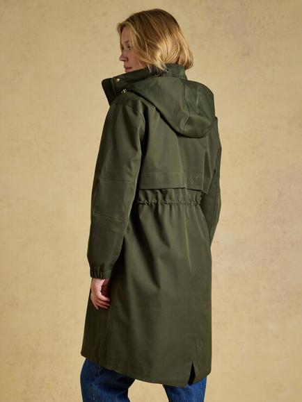 Joules Waterproof Hooded Raincoat, Khaki Green - view 2, Khaki Green