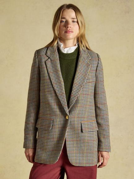 Joules Hackmore Tweed Blazer, Brown, Brown