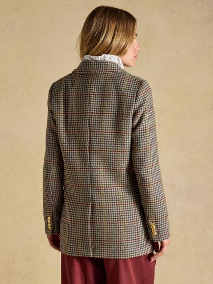 Joules Hackmore Tweed Blazer, Brown - view 2, Brown