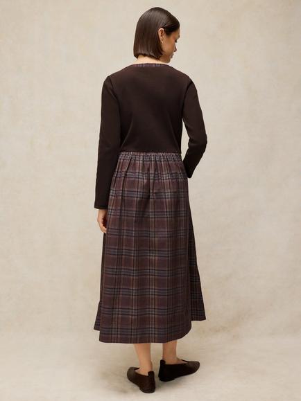 White Stuff Dakota Jersey Mix Dress, Brown/Multi - view 2, Brown/Multi