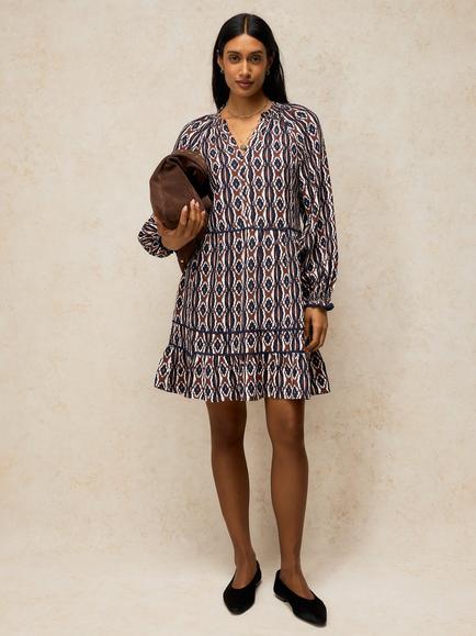 White Stuff Easton Swing Dress, Brown, Brown