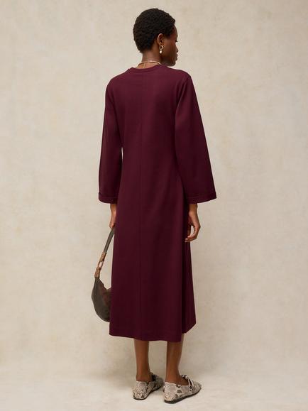 White Stuff Gracie Cotton A-Line Midi Dress, Dark Plum - view 2, Dark Plum