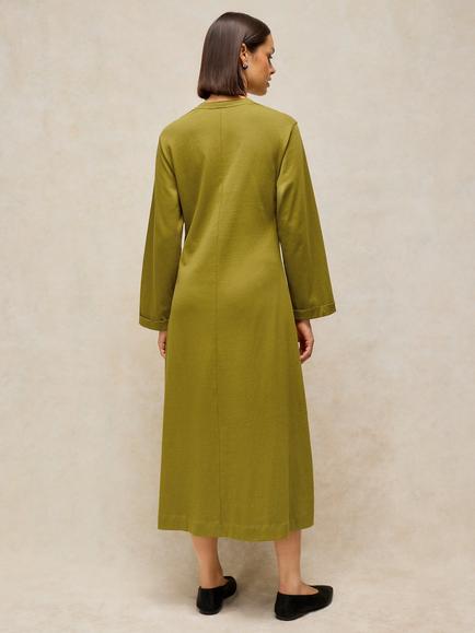 White Stuff Gracie A-Line Midi Dress, Mid Green - view 2, Mid Green