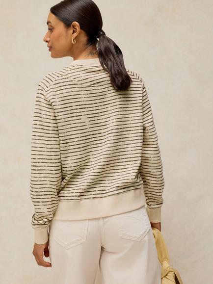 White Stuff Daydreamer Cotton Stripe Sweatshirt, Ivory/Multi - view 2, Ivory/Multi