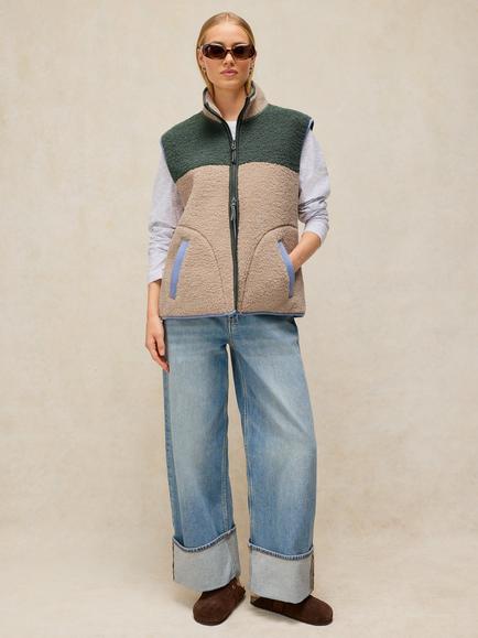 White Stuff Borg Colour Block Gilet, Natural/Multi, Natural/Multi