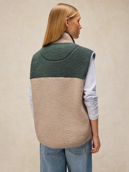 White Stuff Borg Colour Block Gilet, Natural/Multi - view 2, Natural/Multi