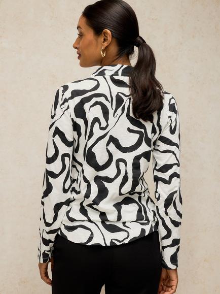 White Stuff Annie Animal Print Jersey Shirt, Ivory/Multi - view 2, Ivory/Multi