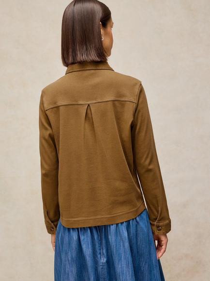 White Stuff Imogen Cotton Long Sleeve Shirt, Khaki - view 2, Khaki