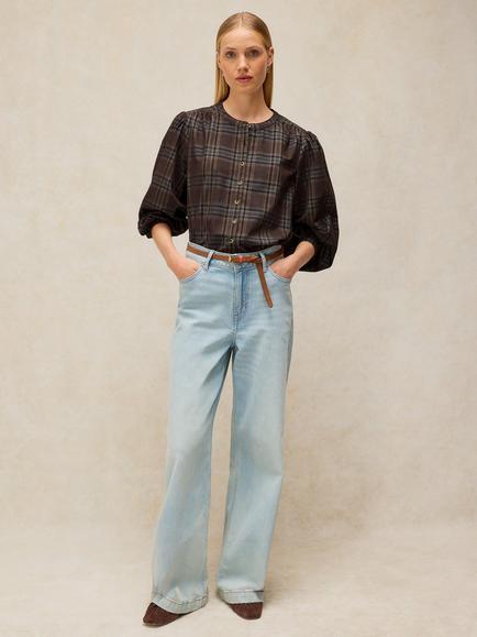 White Stuff Lana Checked Shirt, Brown/Multi, Brown/Multi