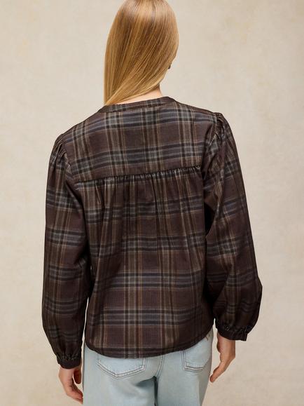 White Stuff Lana Checked Shirt, Brown/Multi - view 2, Brown/Multi