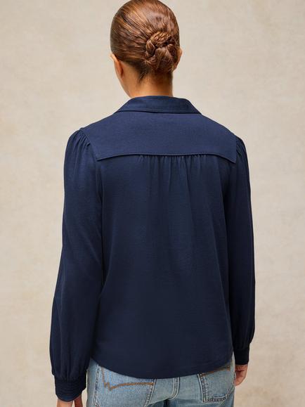 White Stuff Ronley Jersey Shirt - view 2, Dark Navy