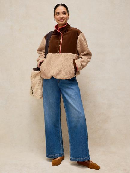 White Stuff Borg Colour Block Jacket, Nat Mlt, Nat Mlt