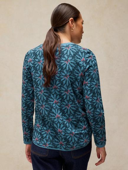 White Stuff Clara Cotton Floral Long Sleeve T- Shirt, Dark Blue - view 2, Dark Blue