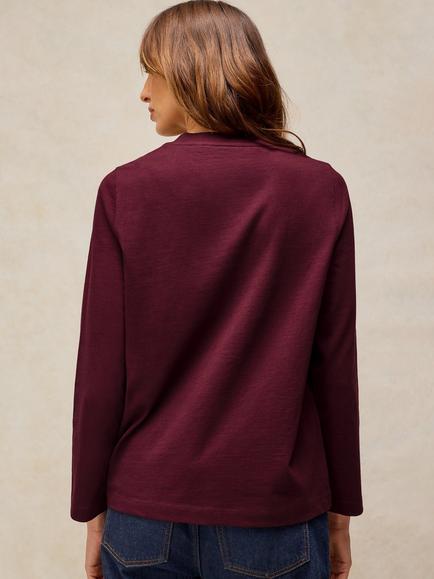 White Stuff Grace Cotton Long Sleeve T-Shirt, Mid Plum - view 2, Mid Plum