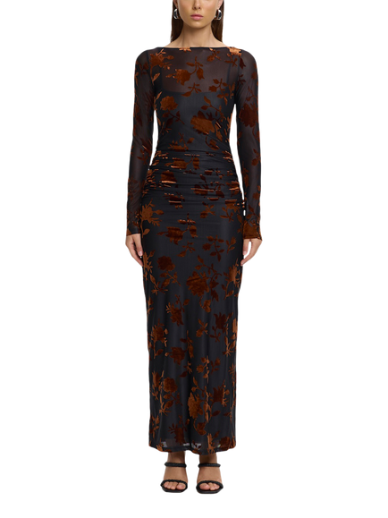 Significant Other Edina Sleeveless Maxi Column Dress, Black/Brown, Black/Brown