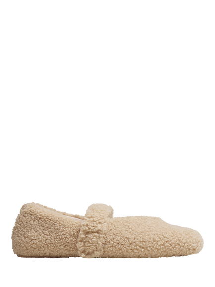 The White Company Borg Ballet Slipper, Neutral, Neutral