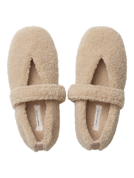 The White Company Borg Ballet Slipper, Neutral - view 2, Neutral