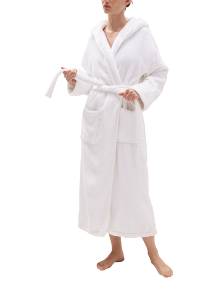 The White Company Hydrocotton Hooded Robe, White, White