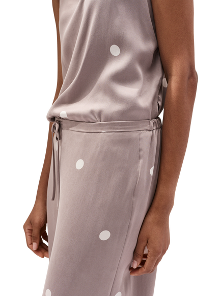 The White Company Pure Silk Spot Cami Pyjamas, Mink - view 2, Mink
