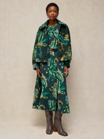 White Stuff Alexa Abstract Print Jacket, Green/Multi, Green/Multi