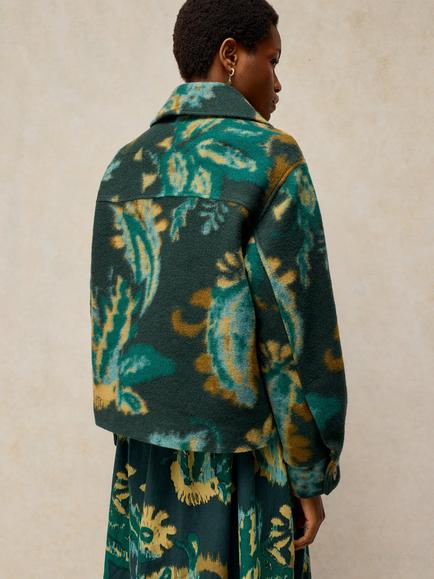 White Stuff Alexa Abstract Print Jacket, Green/Multi - view 2, Green/Multi