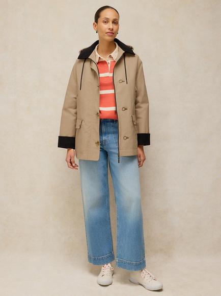White Stuff Waxed Collared Coat, Light Natural, Light Natural