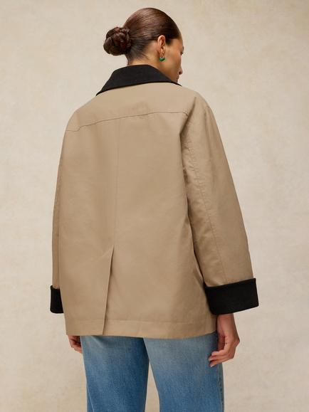 White Stuff Waxed Collared Coat, Light Natural - view 2, Light Natural