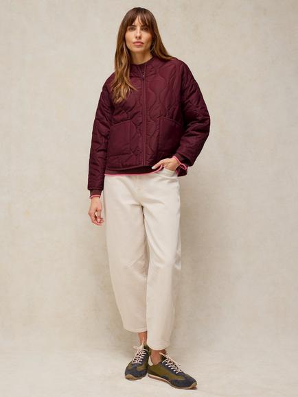 White Stuff Anora Lightweight Puffer Jacket, Dark Plum