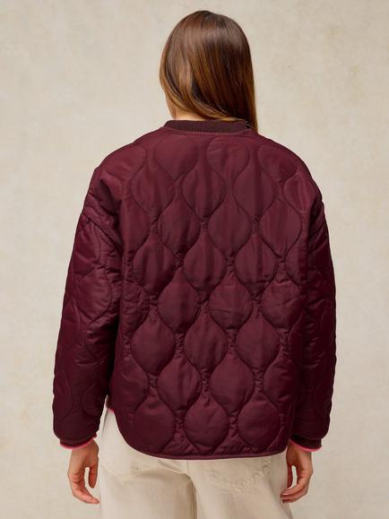 White Stuff Anora Lightweight Puffer Jacket - view 2, Dark Plum