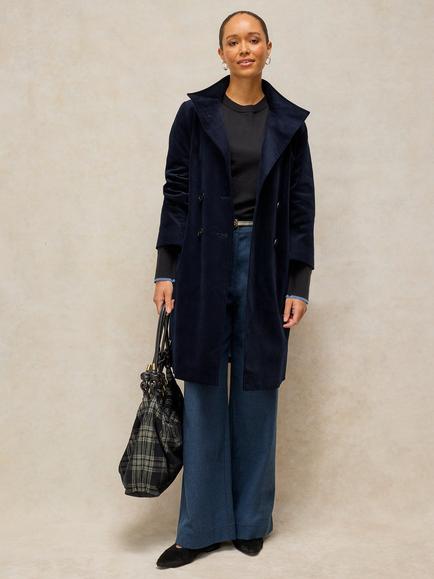 White Stuff Kaia Longline Overcoat, Dark Navy