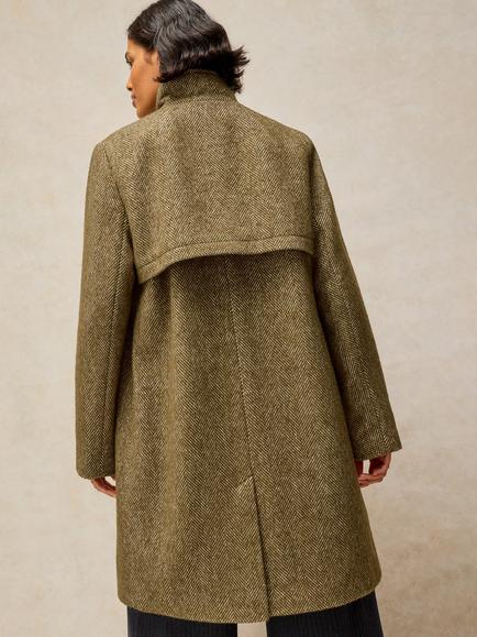 White Stuff Kaia Longline Overcoat, Green/Multi - view 2, Green/Multi