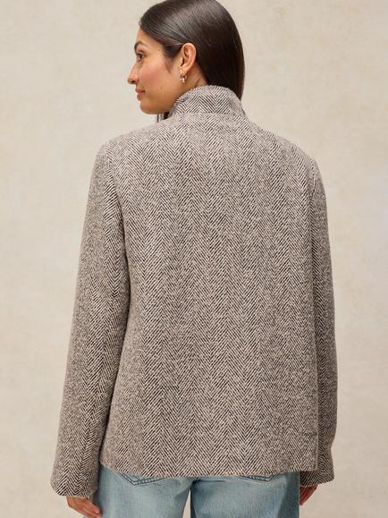 White Stuff Kaia Funnel Neck Utility Jacket, Brown/Multi - view 2, Brown/Multi