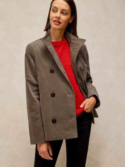 White Stuff Kaia Funnel Neck Utility Jacket, Dark Natural, Dark Natural