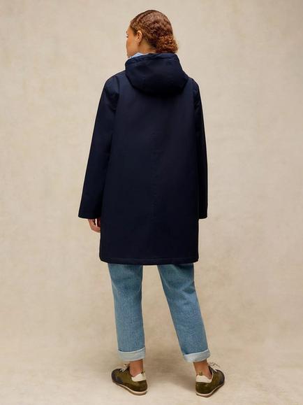 White Stuff Willow Hooded Rain Coat, Dark Navy - view 2, Dark Navy