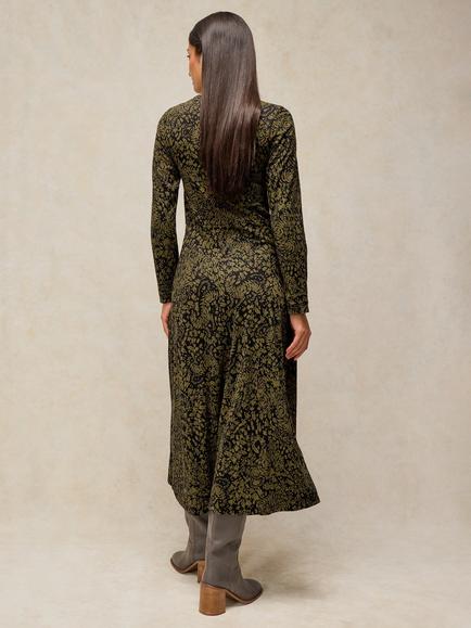 White Stuff Reese Abstract Print Dress containing TENCEL™ Modal, Green/Multi - view 2, Green/Multi